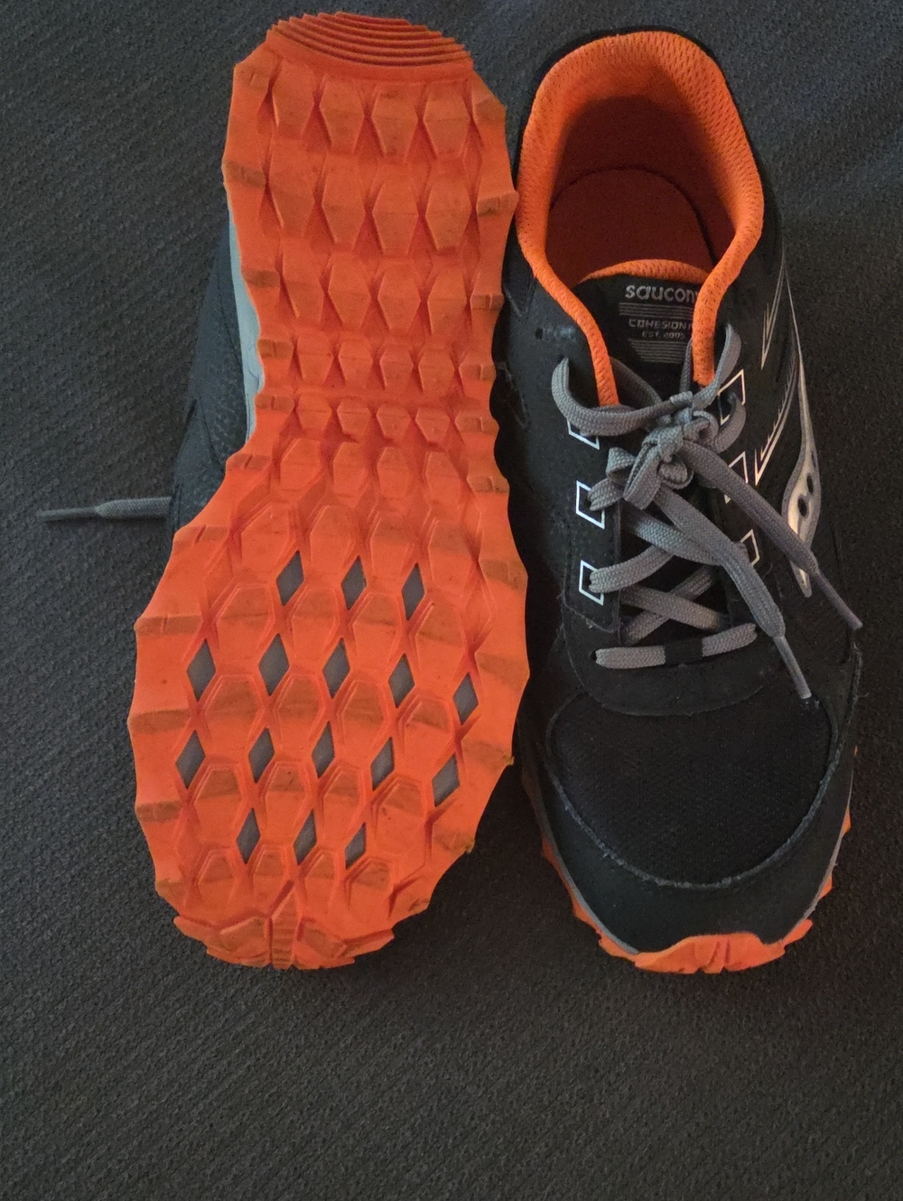 Saucony Men's Black and Orange Sneakers